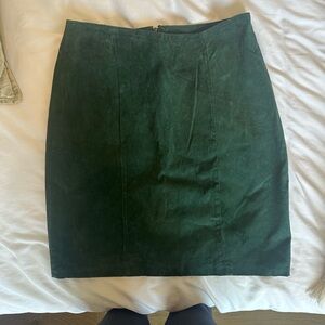 Green Suede Pencil Skirt | Size 14 | Fits like a US 10 |